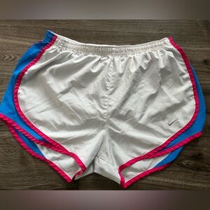 Nike White and Pink Athletic Shorts